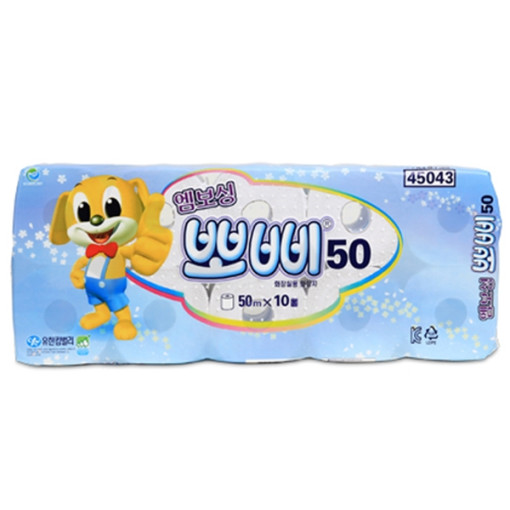 유한킴벌리 뽀삐50 두루마리휴지 엠보싱화장지 50m 10롤* *5 팩