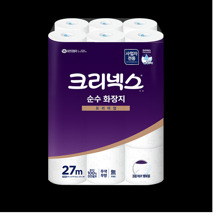 크리넥스 순수3겹 두루마리화장지 27m 24롤x2(총48롤)