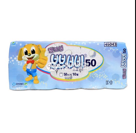 유한킴벌리 뽀삐 엠보싱 두루마리 화장지 50m 2겹 10롤